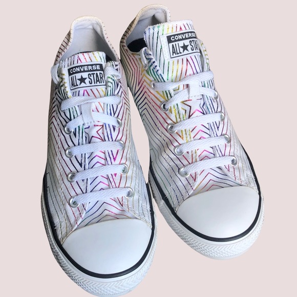 Converse Other - Converse Chuck Taylor All Star CTAS OX Metallic Rainbow Sneakers Size 6